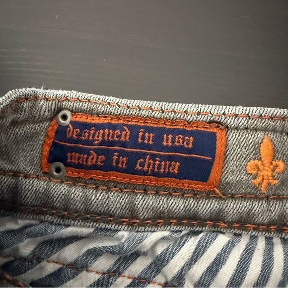 Rock Revival Celine Skinny Jeans Women 28 Gray Low Rise Embellished Denim Grunge - Picture 11 of 16